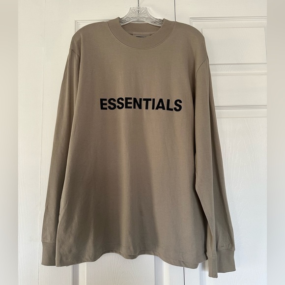 Fear of God Other - Fear of God Essentials Long Sleeve Shirt in Khaki - Size S - NWOT